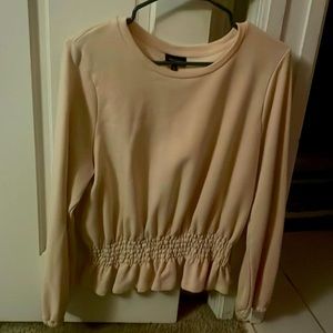 Light pink, size large, brand is Who What Wear. Never worn.